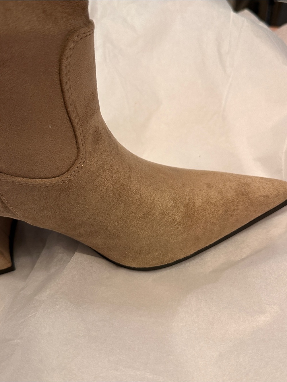 NWT Madden Girl Beige Shakke Fringe Knee-High Block Heel Boots - Picture 8 of 13